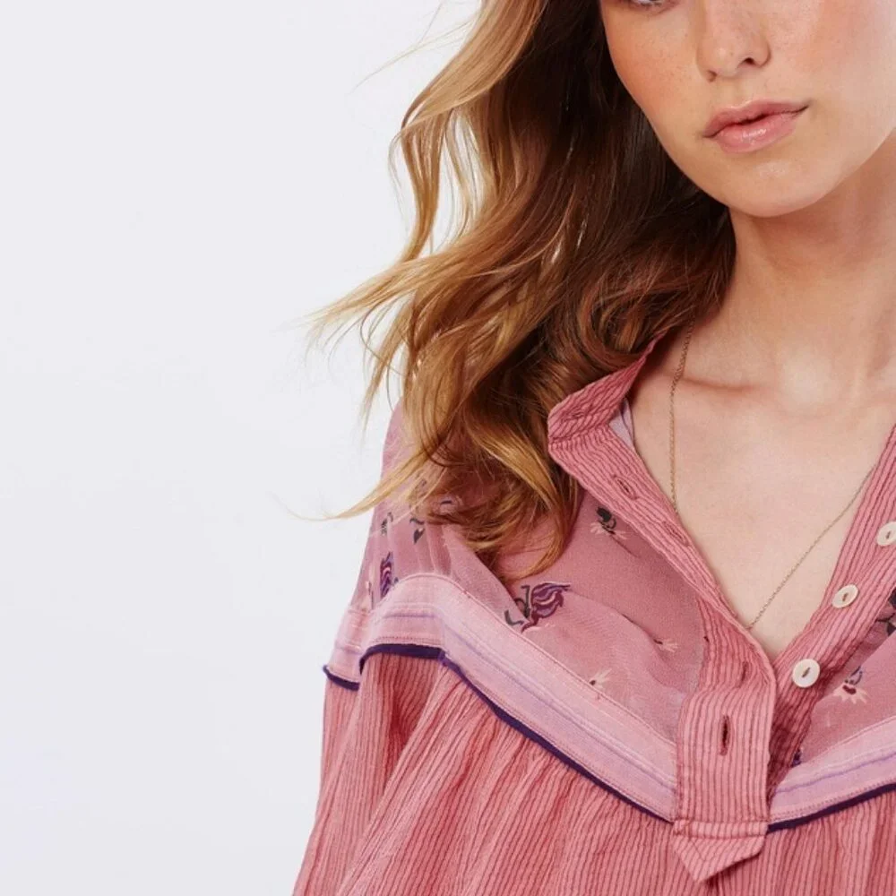 NWOT! FREE PEOPLE Hearts And Colors BLOUSE